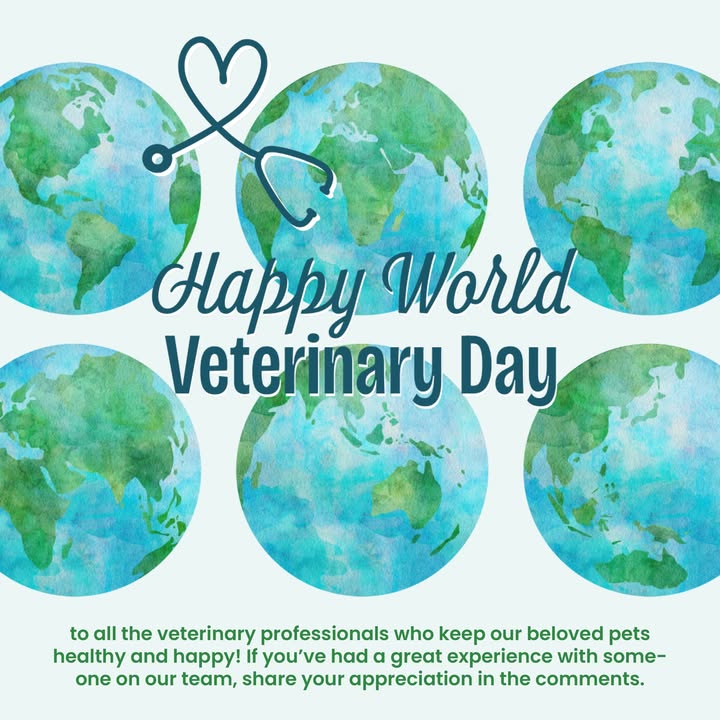 Happy World Veterinary Day to all the incredible vets, techs, and staff who help keep our furry friends healthy and happy!